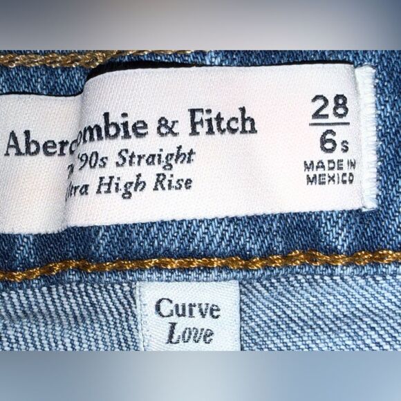 Abercrombie & fitch curve love 90’s straight ultra high rise jeans 6/28 Short #7 - Picture 7 of 8